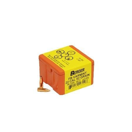 Berger Match Grade Varmint Bullets .22 cal .224" 52 gr FB VARMINT 100/box
