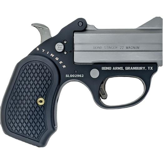 Bond Arms Stinger "Fireball" Handgun 22 Mag 2rd Capacity 3" Barrel Matte Stainless Steel with Black Grips