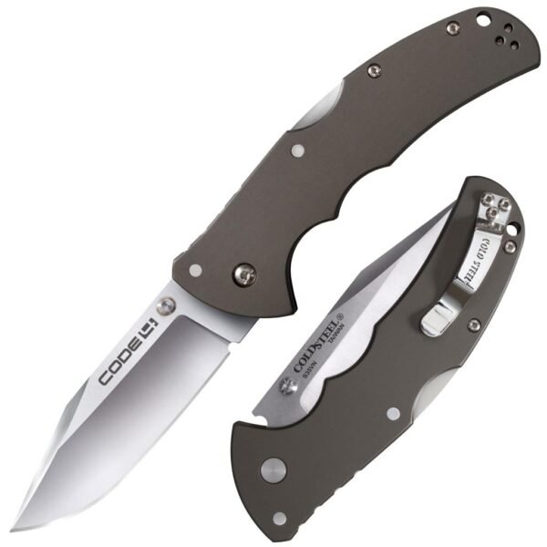 Cold Steel Code-4 Clip Point Lockback Knife - 3-1/2" Blade Satin