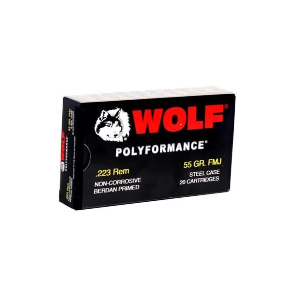 Wolf WPA Military Polyformance Rifle Ammunition .223 Rem 55 gr FMJ 3241 fps - 500/box