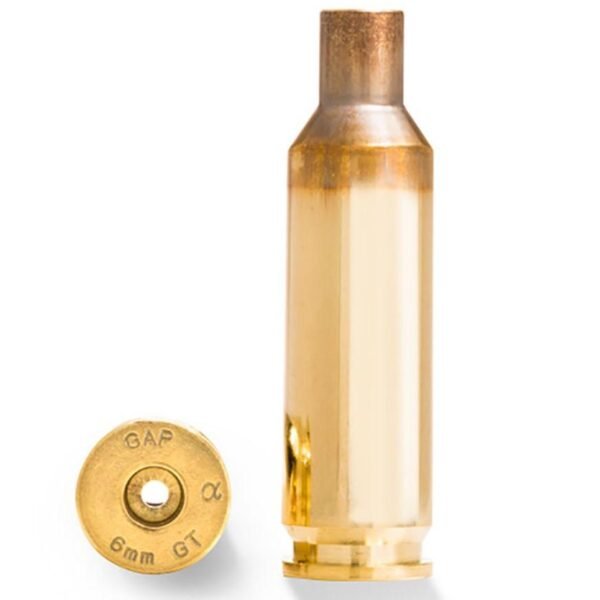 Alpha Munitions Ultra Premium Unprimed Brass Cartridge Cases 6mm GT Brass 100/Box