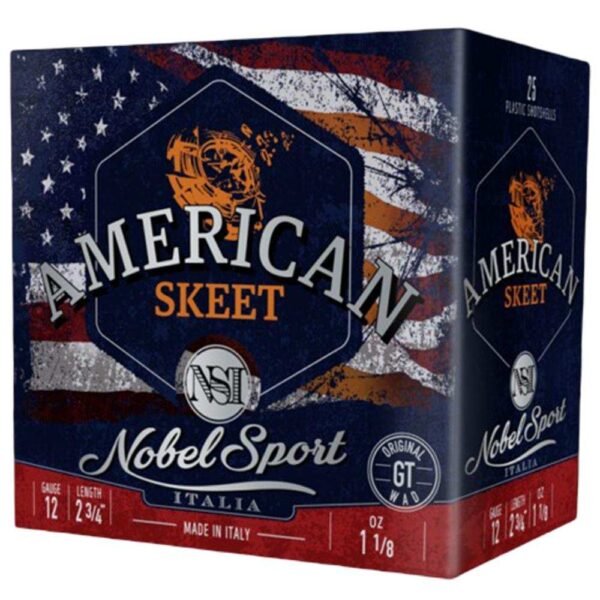 Nobel Sport Target American Trap Shotshells 12ga 2-3/4" 1-1/8oz 1200fps #9 25/ct