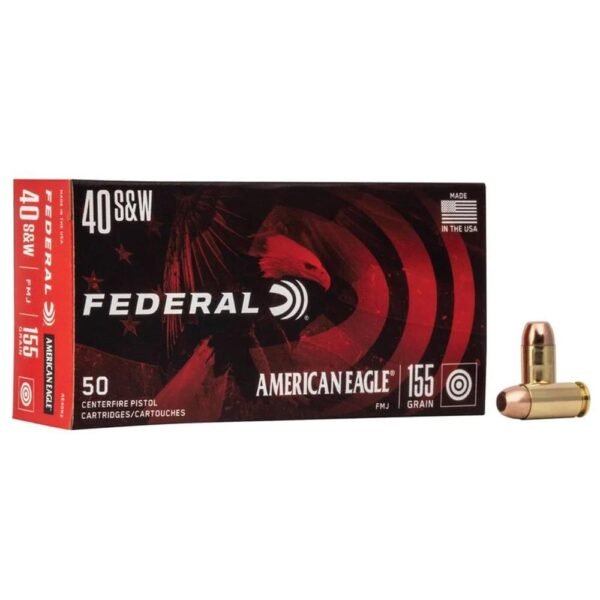 Federal American Eagle Handgun Ammunition .40 S&W 155 gr FMJ 1160 fps 1000/ct