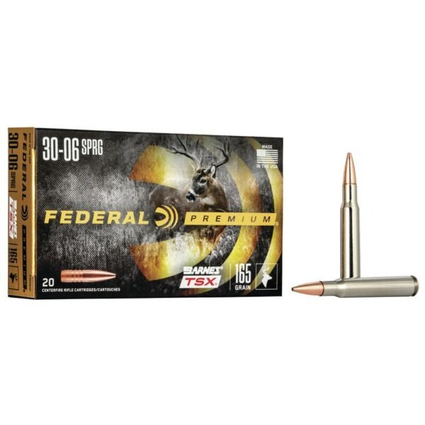 PREMIUM AMMUNITION - 30-06 SPR, 165 GR, BARNES TSX, 2800 FPS, 20/BX