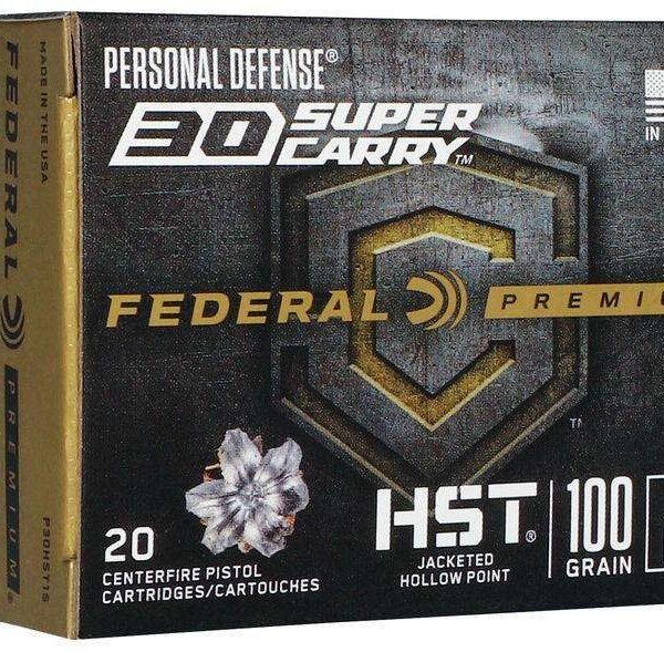 Federal Personal Defense HST Handgun Ammunition .30 SC 100 gr JHP 1250 fps 20/ct