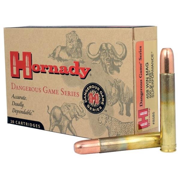 Hornady Dangerous Game Series Rifle Ammunition .458 Win Mag 500 gr DGS 2140 fps - 20/box