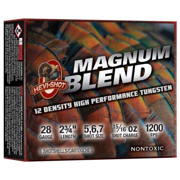 Hevi-Shot Magnum Blend Shotshells 28ga 3" 1oz 1200 fps #5/#6/#7 5/ct