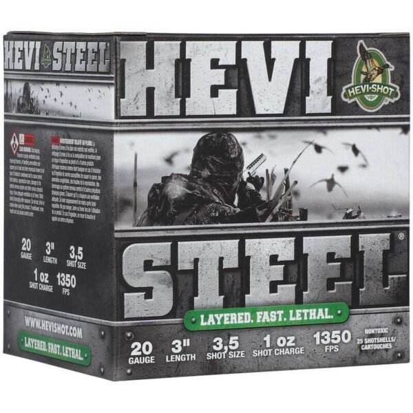 HEVI-Shot HEVI-Steel Shotshells 20ga 3" 1oz 1350 fps #3 & #5 25/ct