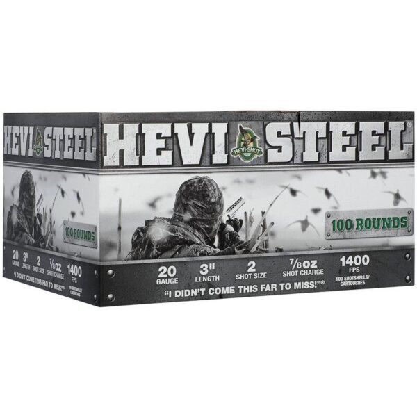 HEVI-Shot HEVI-Steel Shotshells 20ga 3" 7/8oz 1400 fps #2 100/ct