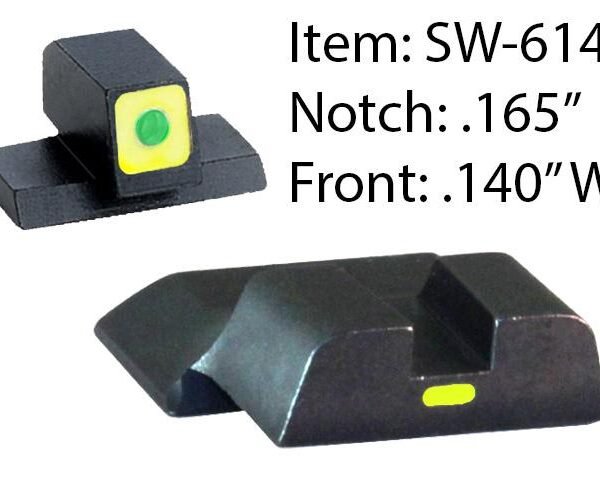Ameriglo CAP Tritium Night Sights for S&W M&P / Front Tritium - Green / Front Outline - LumiGreen / Style - CAP / Rear Paint Bar - LumiGreen