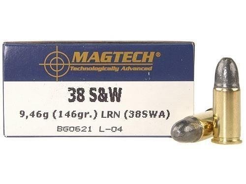 MagTech Handgun Ammunition .38 S&W 146 gr LRN 686 fps 50/box