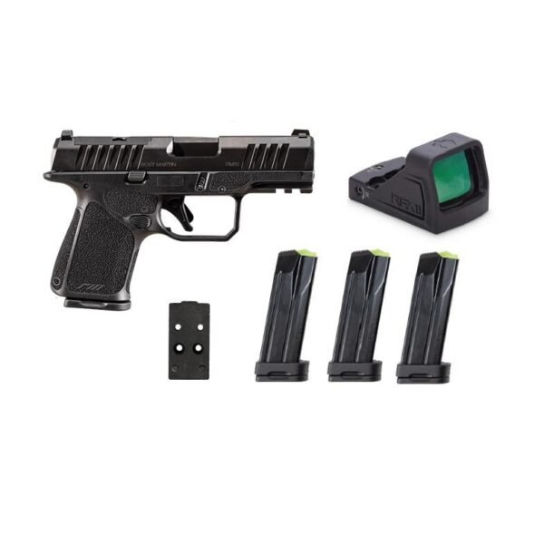 Rost Martin RM1S Handgun 9mm Luger 12(1)&15(3)rd Magazines 3.6" Barrel Black Black Viridian Red Dot Pistol Case