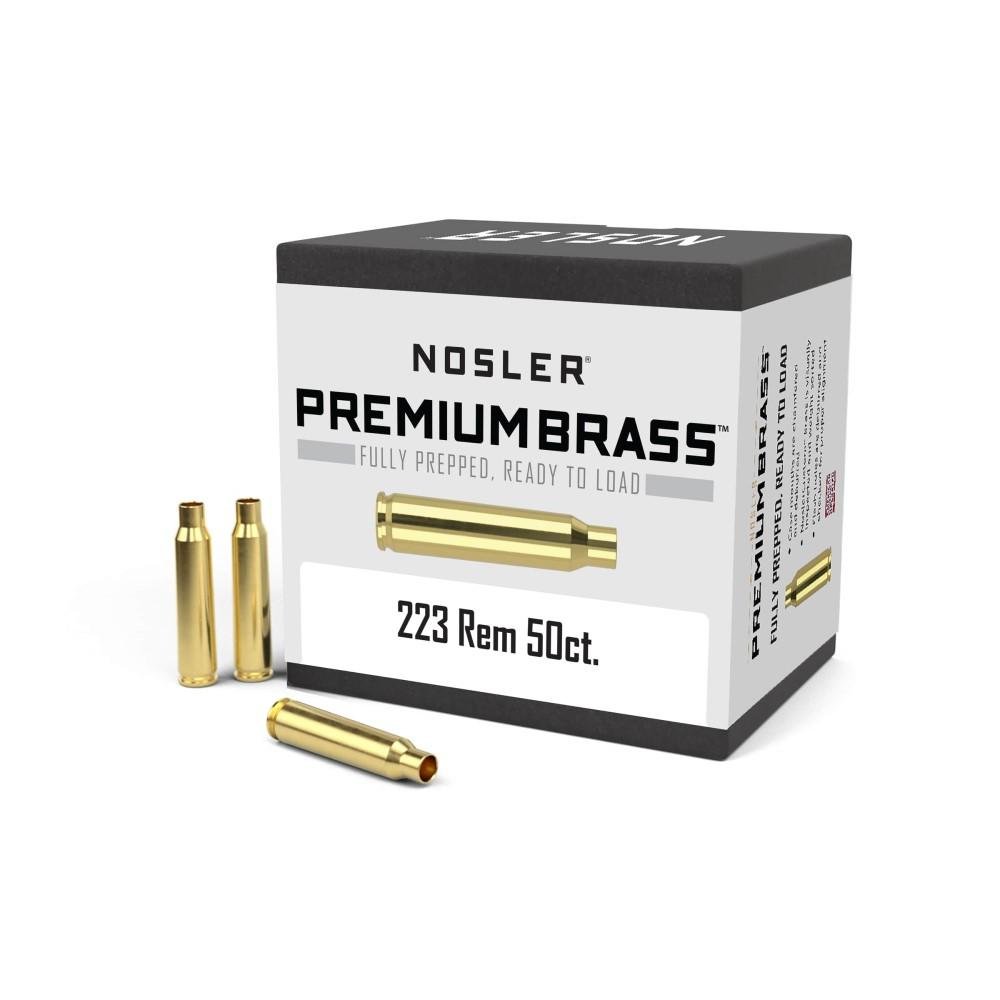Nosler Unprimed Brass Rifle Cartridge Cases 50/ct .223 Rem