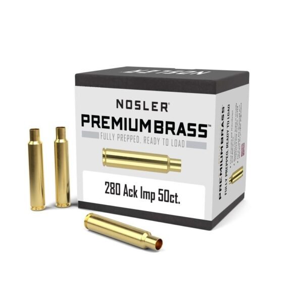 Nosler Unprimed Brass Rifle Cartridge Cases 50/ct .280 Ackley Improved