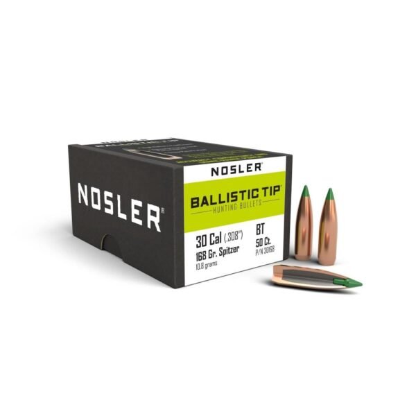 NOSLER BULLETS 30 CAL .308 - 168GR BALLISTIC TIP 50CT