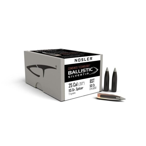 Nosler Ballistic SilverTip Hunting Bullets .25 cal .257" 115 gr SBT-BSTIP 50/ct