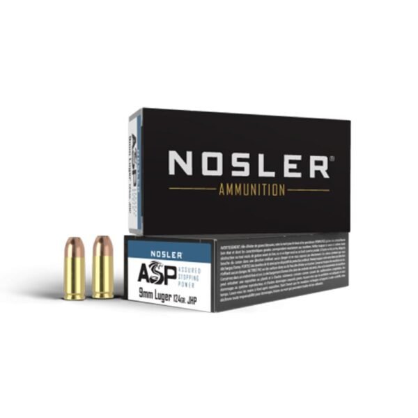 Nosler Match Grade Handgun Ammo 9mm Luger 124 gr JHP 1090 fps 50/box