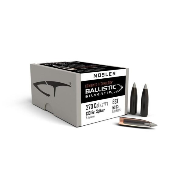 Nosler Ballistic SilverTip Hunting Bullets .270 cal .277" 130 gr SBT-BSTIP 50/ct