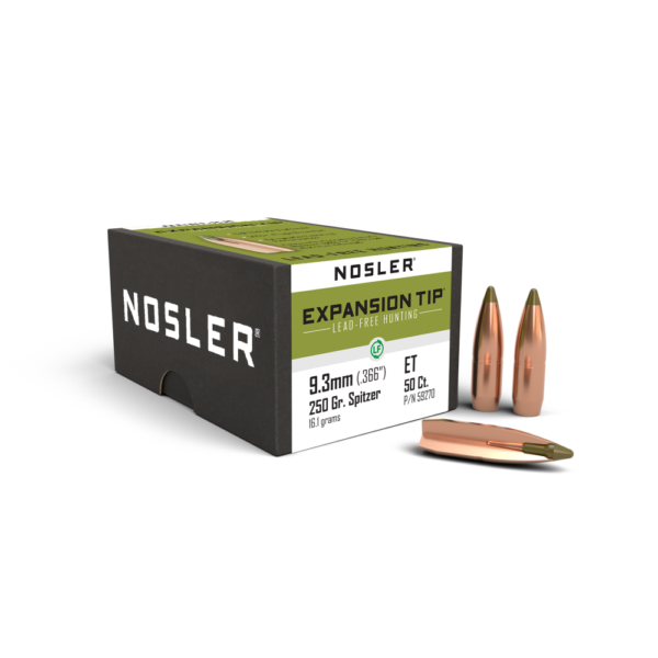 Nosler E-Tip Lead Free Rifle Bullets 9.3mm  .366" 250gr SPTZ E-Tip 50/ct