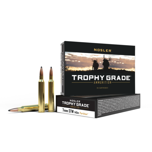 Nosler Partition Trophy Grade Rifle Ammunition 7mm STW 140 gr PSP 3300 fps 20/ct