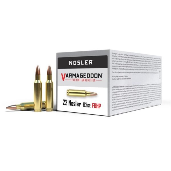 Nosler Varmageddon Rifle Ammunition .22 Nosler 62gr HPFB 3250 fps 20/ct