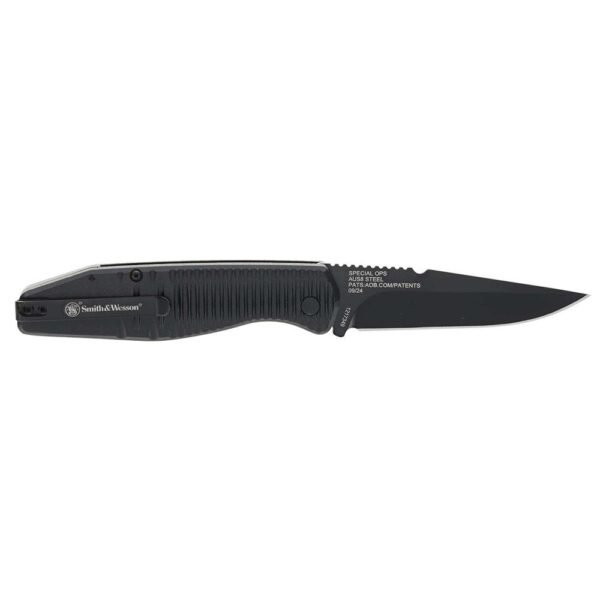 Smith & Wesson Special Ops Auto Full Size Folding Knife 3-2/5" Drop Point Blade Black