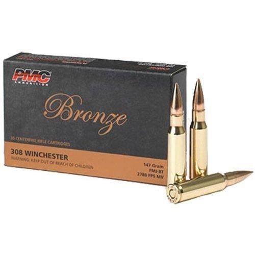 PMC Bronze .308 Winchester Rifle Ammo - 147 Grain | FMJ-BT | 20rd Box