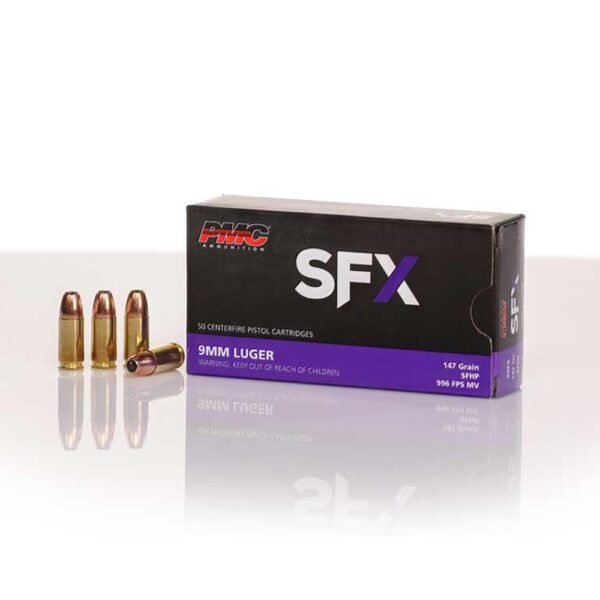PMC SFX 9mm Luger Handgun Ammo - 147 Grain | SFHP | 50rd Box