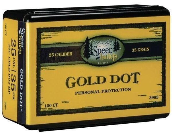 Speer Gold Dot Personal Protection Handgun Bullets .25 cal .251" 35 gr GDHP 100/ct