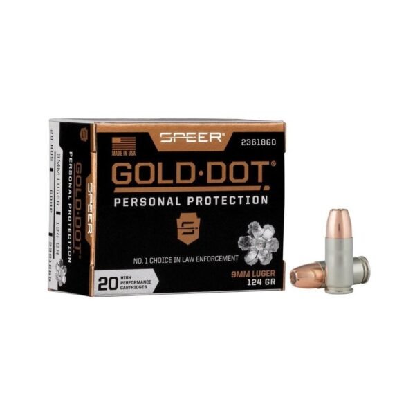 SPEER GOLD DOT 9MM LUGER - 124GR GDHP 50RD 10BX/CS