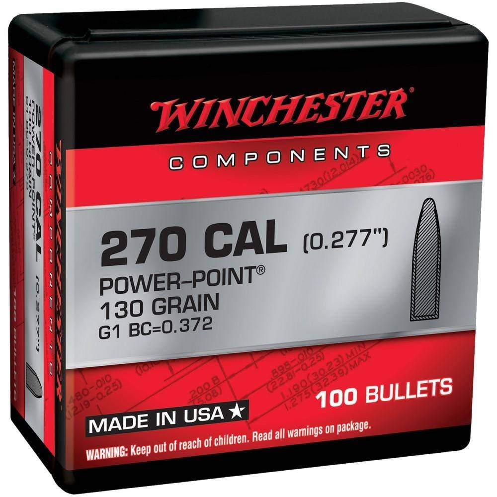 Winchester Rifle Bullets .270 Cal .277" 130 gr PSP 100/ct