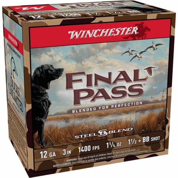 Winchester Final Pass Shotshells 12 ga 3" 1-1/4 oz 1400 fps 1.5 + BB 25/rd