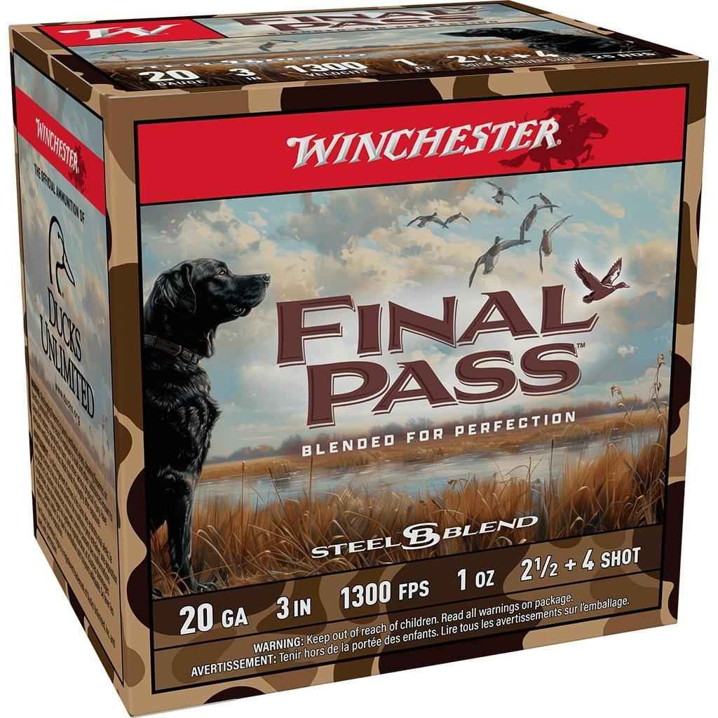 Winchester Final Pass Shotshells 20ga 3" 1oz 1300 fps #2.5 & #4 25/ct