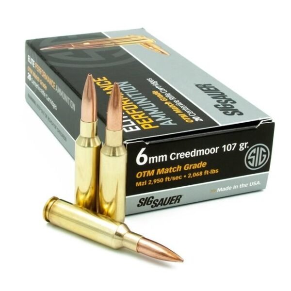AMMO 6MM CREEDMOOR 107GR ELITE MATCH GRADE OTM BOX/20