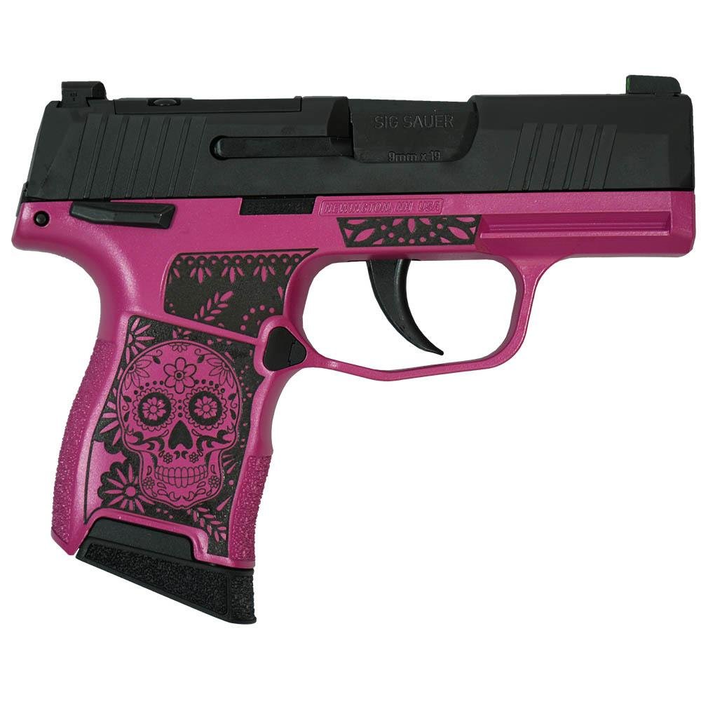 SIG SAUER "Sugar Skull Medusa Pink Frame Only" P365 Optic Ready Handgun 9mm Luger 10rd Magazines(2) 3.1" Barrel X-RAY 3 Sights Manual Safety