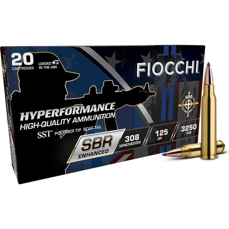 Fiocchi Hyperformance SBR SST Ammunition .308 Win 125gr PT 3250 fps 20/ct