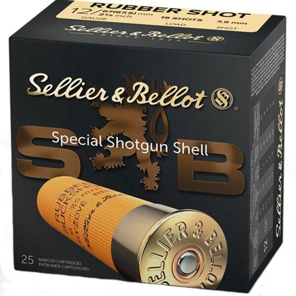 Sellier & Bellot Shotgun Ammunition 12 ga 2 5/8" 15 plts Rubber - 25/box