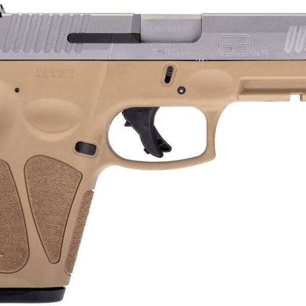 Taurus G3 Full Size Pistol - Tan / Stainless | 9mm | 4" Barrel | 15rd