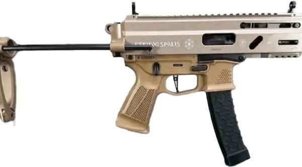 Grand Power Stribog SP9A3S Pistol - FDE| 9mm | 5" Threaded Barrel | 30rd | PDW Brace w/ Tailhook