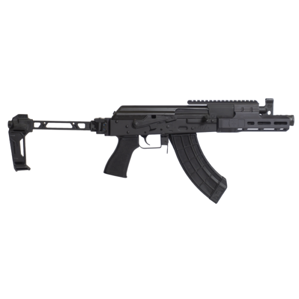 Century Arms Draco Tactical Pistol - Black | 7.62X39 | 7.5" | 30RD Mag | SI Folding Brace | Linear Compensator | Integrated Picatinny Rail